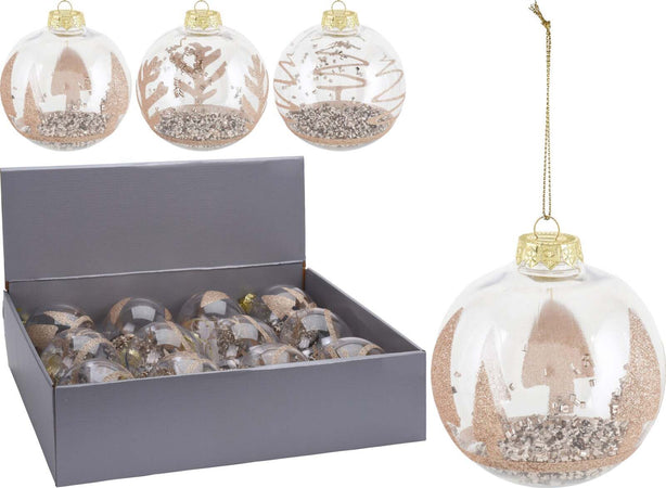 12 palline per albero di natale in vetro ramato da Ø 10 cm pendaglio decorato Casa e cucina/Decorazioni per interni/Addobbi e decorazioni per ricorrenze/Decorazioni natalizie/Addobbi e decorazioni/Palle e palline MagiediNatale.it - Altamura, Commerciovirtuoso.it