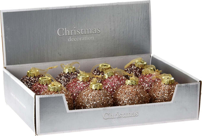 12 Palline per albero di natale in vetro Rosa con Paillettes Tinta Unita Ø 8 cm Casa e cucina/Decorazioni per interni/Addobbi e decorazioni per ricorrenze/Decorazioni natalizie/Addobbi e decorazioni/Palle e palline MagiediNatale.it - Altamura, Commerciovirtuoso.it