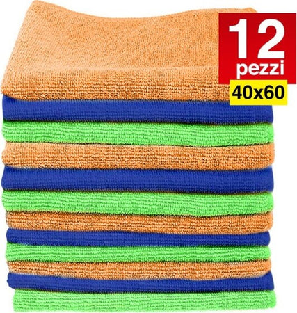 12 Panni Microfibra 40 X 60 Cm Asciugamano Panno Pulizia Multiuso Lavaggio Auto Casa e cucina/Detergenti e prodotti per la pulizia/Strumenti di pulizia/Panni per pulizia Trade Shop italia - Napoli, Commerciovirtuoso.it