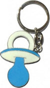 12-Portachiavi-Bomboniere-Battesimo-Nascita-Ciuccio-In-Metallo-Bambino-Azzurro