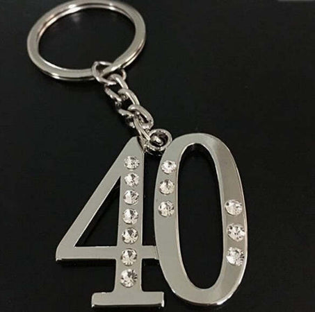 12-Portachiavi-Porta-Chiave-Con-Numero-40-Bomboniere-Confetti-Per-Compleanno