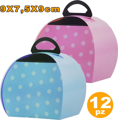 12 SCATOLE POIS PORTA TORTA DOLCE CONFETTI COMPLEANNI NASCITA BATTESIMO FESTE  Trade Shop italia - Napoli, Commerciovirtuoso.it