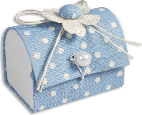 12 SCATOLINA IN TESSUTO BOMBONIERA PORTACONFETTI NASCITA BATTESIMO BAULE AZZURRO Casa e cucina/Hobby creativi/Materiali per hobby creativi/Forniture per feste/Bomboniere Trade Shop italia - Napoli, Commerciovirtuoso.it