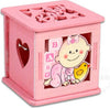 12-Scatolina-Porta-Confetti-In-Legno-Bomboniera-Nascita-Battesimo-Rosa-Femmina