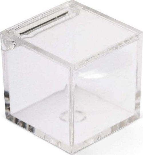 12-Scatoline-Scatole-Cubo-Plexiglass-6x6cm-Trasparente-Porta-Confetti-Bomboniera