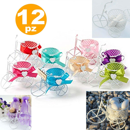 12 X BOMBONIERA BOMBONIERE BICICLETTA A TRE RUOTE CON CESTINO PORTACONFETTI Casa e cucina/Hobby creativi/Materiali per hobby creativi/Forniture per feste/Bomboniere Trade Shop italia - Napoli, Commerciovirtuoso.it
