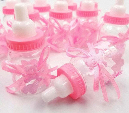 12-X-Bomboniera-Portaconfetti-Per-Battesimo-Nascita-Bottiglia-Biberon-Rosa
