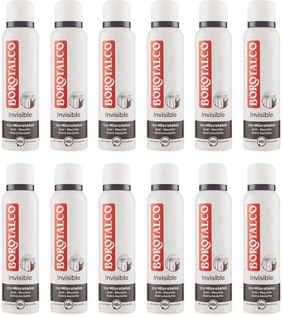12 x Deodorante Borotalco Deo Spray Invisible Promo Pack Confezione 12 Bottiglie