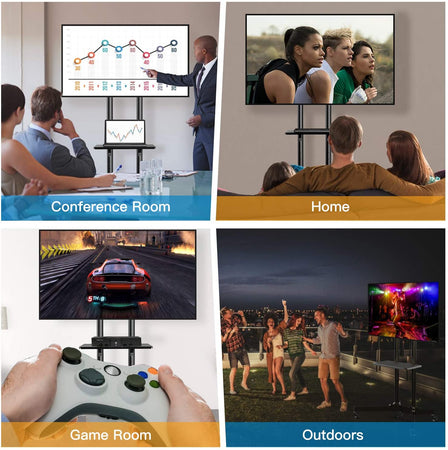 Trolley da Pavimento con Mensola per TV LCD/LED/Plasma 37-70''