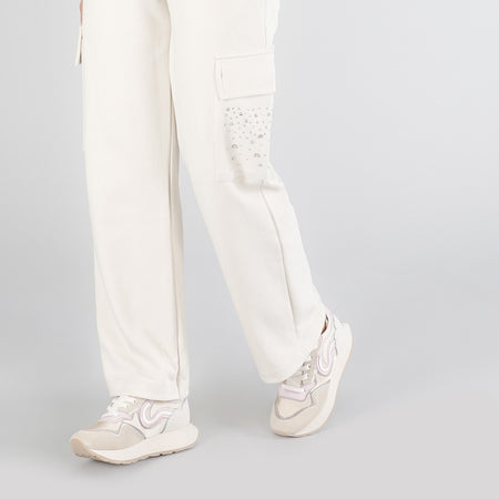 PANTALONE CARGO CON STRAS ALLE TASCHE