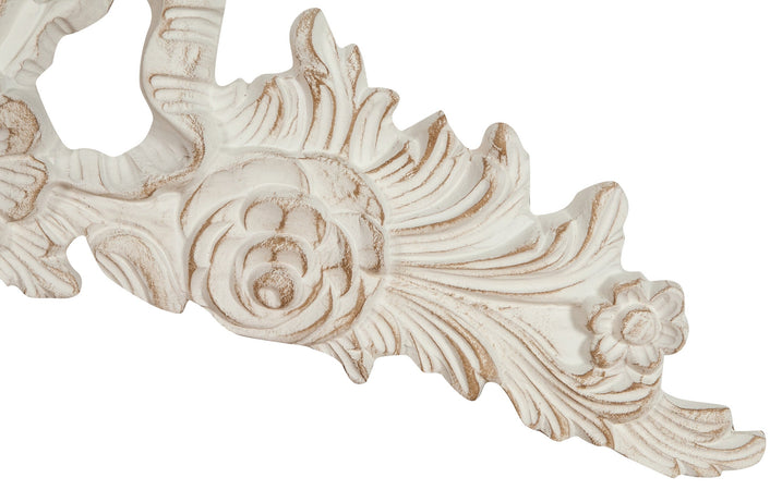 Biscottini Sopraporta in legno finitura bianco anticato L73xPR4xH26 cm Made in Italy