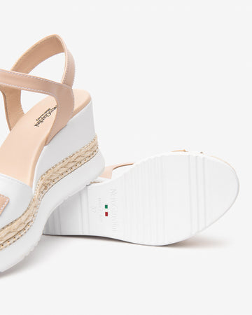 Nero Giardini sandali donna bianco con zeppa E513552D707
