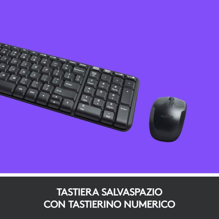 LOGITECH BUNDLE TASTIERA+MOUSE WIRELESS DESKTOP COMBO MK220 USB LAYOUT ITA 0 WIRELESS