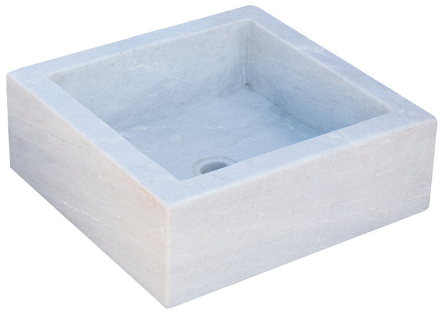 Biscottini Biscottini Acquaio Marmo Bianco 40x40x16 Vasca Lavello Fontana Artigianale