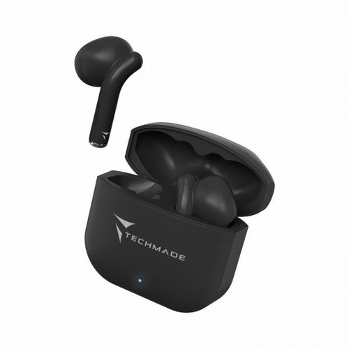 Cuffia Auricolare Wireless Techmade TM-Xm201 - Senza Filo Con Box Di Ricarica - Black - Auricolari IN-Ear Senza Fili Bluetooth - Nero