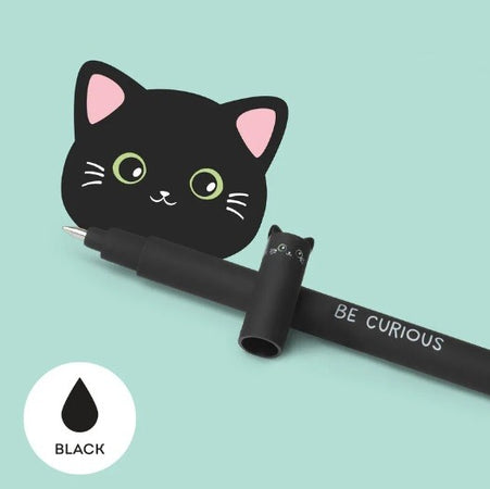 Legami, Penna Gel Cancellabile,Inchiostro Nero, Tema Kitty