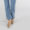 PANTALONE CROPPED FLARE CON RICAMO AL FONDO