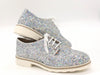 MUSACCO Scarpa allacciata donna glitter argento