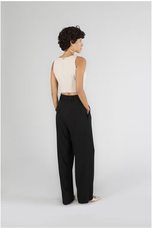 PANTALONE PALAZZO CON PINCES