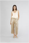 PANTALONE PALAZZO IN LINO PLACCATO