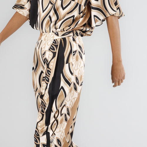 PANTALONE PALAZZO IN SATIN STAMPATO
