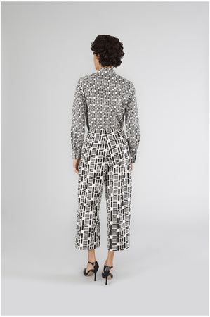 PANTALONE PALAZZO IN POPELINE STAMPATO