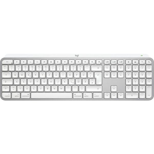 Logitech MX Keys S for Mac tastiera Ufficio RF senza fili + Bluetooth QWERTZ Tedesco Alluminio, Bianco