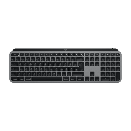 Logitech MX Keys S for Mac tastiera Ufficio RF senza fili + Bluetooth QWERTZ Tedesco Alluminio, Nero