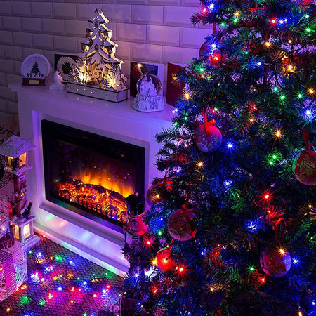 Catena Di Luci Per Albero Di Natale Smart App Tuya Da 180 Led 18 Metri Wifi Rgb