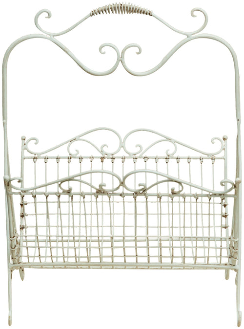 Biscottini Portariviste ferro battuto Biscottini bianco anticato 39x30x52 design casa