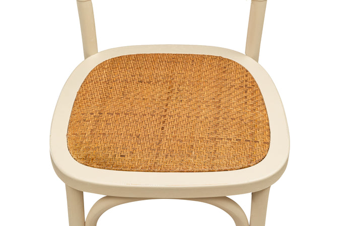 Biscottini Sedia Thonet Biscottini Frassino Rattan Bianco Anticato L45xP50xH88 Design