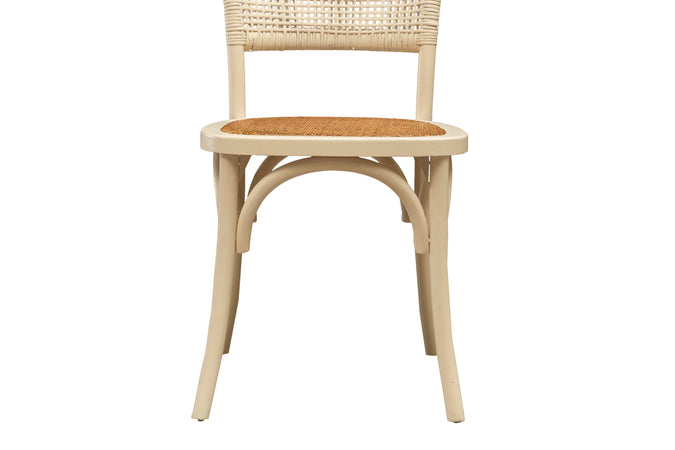 Biscottini Sedia Thonet Biscottini Frassino Rattan Bianco Anticato L45xP50xH88 Design