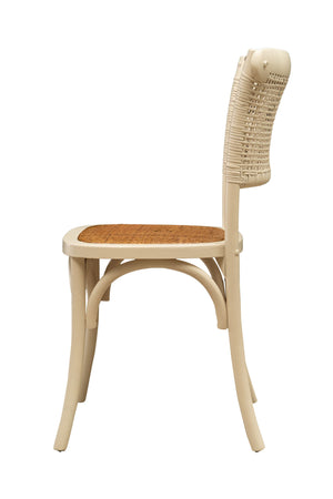 Biscottini Sedia Thonet Biscottini Frassino Rattan Bianco Anticato L45xP50xH88 Design