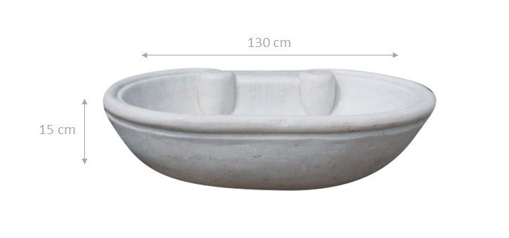 Biscottini Lavandino in marmo bianco L62xPR46xH18 cm Vasca realizzata completamente