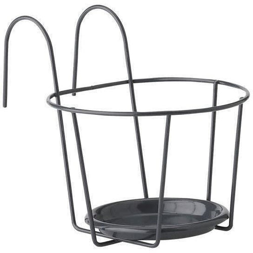 Portavaso da balcone - GARDEN ID - 21 cm Antracite - Dimensioni Ottimali - Design Elegante - Appoggio Sicuro