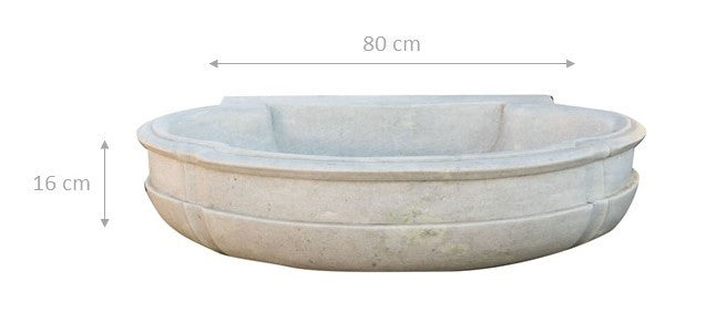 Biscottini Biscottini Vasca Marmo Bianco 80x57x16 Realizzata a Mano Lavandino Esterno