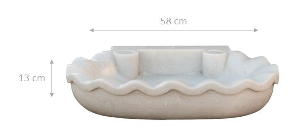 Biscottini Biscottini Acquaio Marmo Bianco 58x39x13 Lavabo Lavandino Vasca Interni Esterni