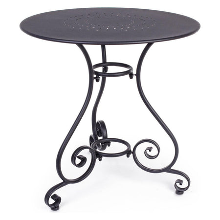 Set "Etienne" Tavolino tondo con poltrone colorate in acciaio verniciato a polvere per giardino e bar finitura opaca