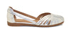 Frau ballerina ragnetto in pelle laminata argento 03X4