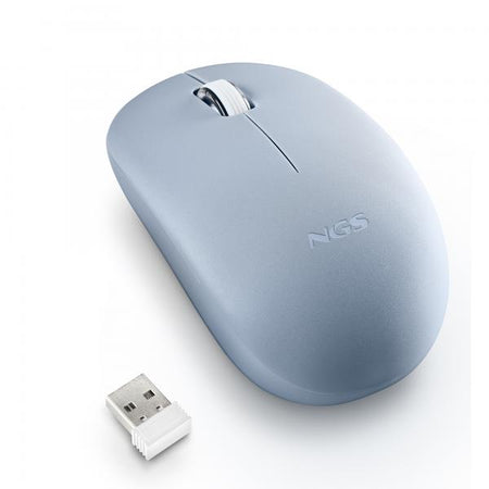 NGS MOUSE WIRELESS 2.4 GHZ,CON ROTELLA, SILENZIOSO, USB NANO, AZZURRO