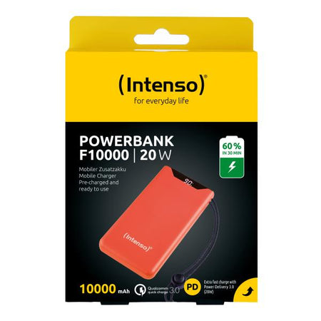 INTENSO POWER BANK F10000, PD, QUALCOMM QUICK CHARGE 3.0, DIGITAL PERCENTAGE DISPLAY, ARANCIO