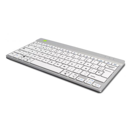 R-Go Tools RGOCOESWLWH tastiera Universale Bluetooth QWERTY Spagnolo Bianco (R-Go Compact Break keyboard, - QWERTY [ES], bluetooth, white)