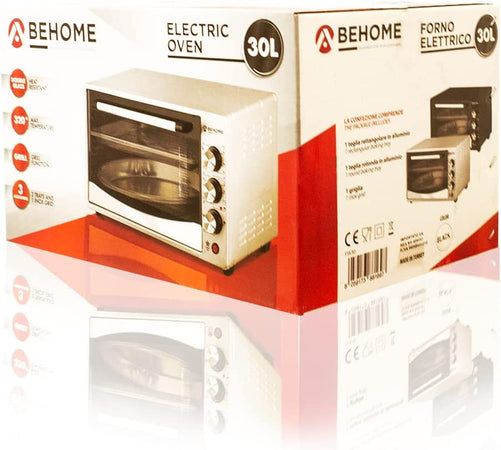 Forno Fornetto elettrico ventilato 30 Litri Smaltato 320 gradi Doppio Vetro Luce