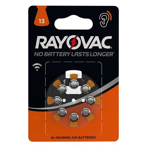 Confezione da 8 Batterie Rayovac Zinco aria misura 13 Pr48