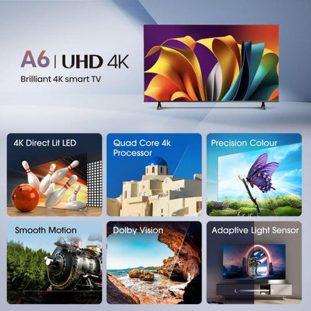 Hisense Tv 50" Led Ultra Hd 4k Smart Dvb/t2/s2 50a6n It