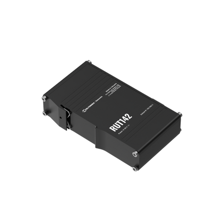 RUT142 [EU] Ethernet router, - WiFi, x1 RS232, x2 ethernet - ports, integrated DIN rail bracket - Warranty: 24M