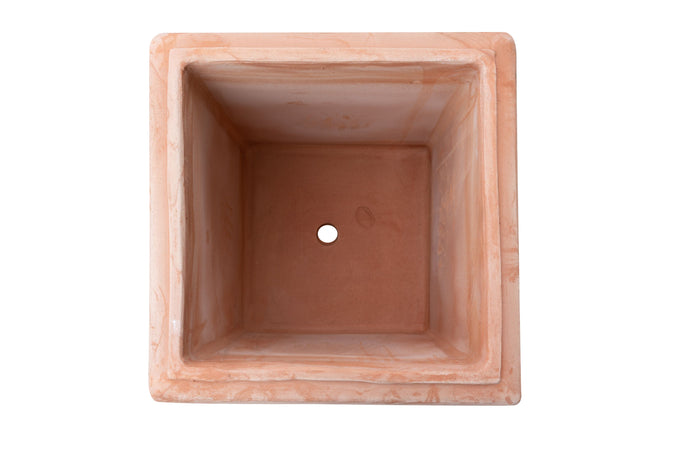 Biscottini Biscottini Vaso Cubo Festonato Terracotta Made Italy Lavorato Mano 44x44x44