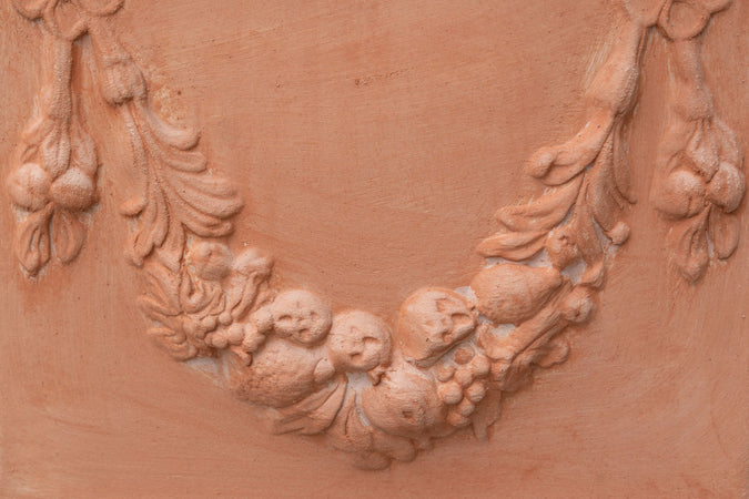 Biscottini Biscottini Vaso Cubo Festonato Terracotta Made Italy Lavorato Mano 44x44x44