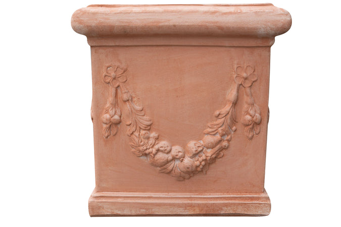Biscottini Biscottini Vaso Cubo Festonato Terracotta Made Italy Lavorato Mano 44x44x44