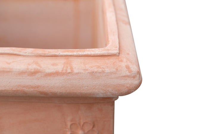 Biscottini Vaso cubo festonato in Terracotta 100% Made in Italy interamente Lavorata a Mano